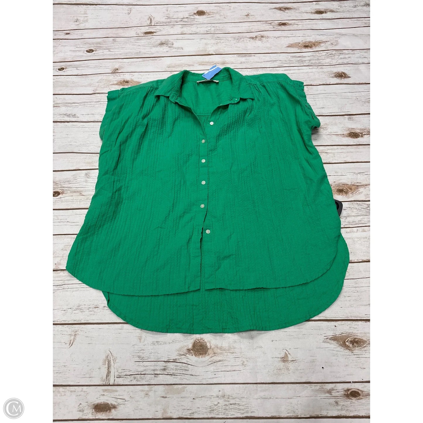 Top Short Sleeve By Loft In Green, Size: M