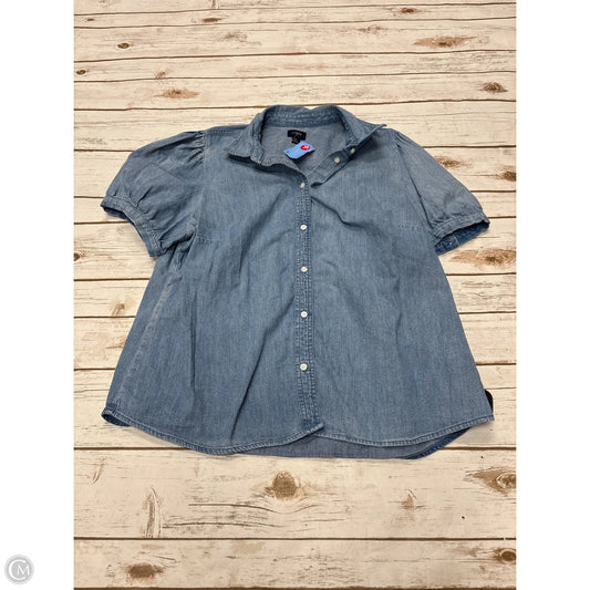 Top Short Sleeve By J. Crew In Blue Denim, Size: Xl