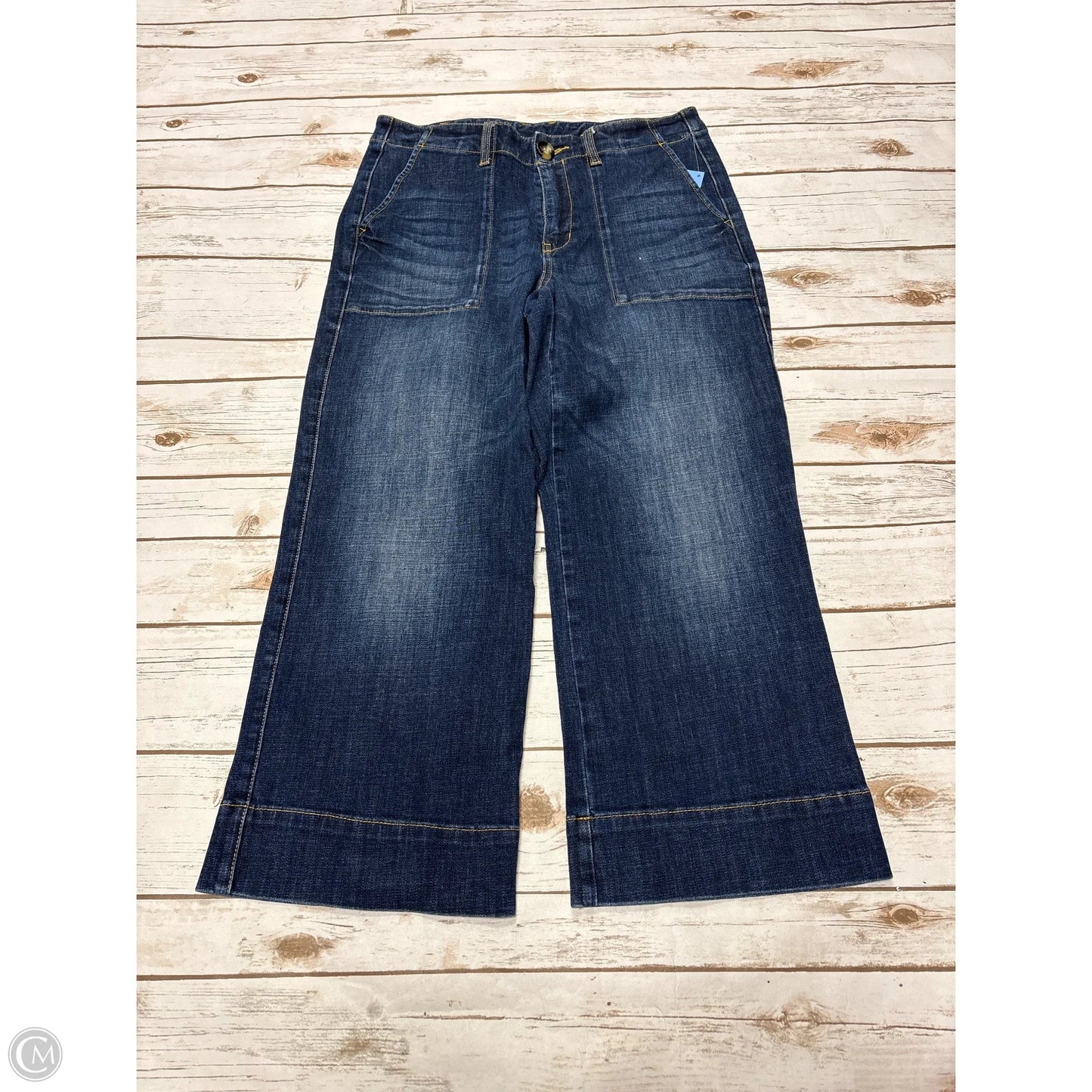 Jeans Wide Leg By Cabi In Blue Denim, Size: 8