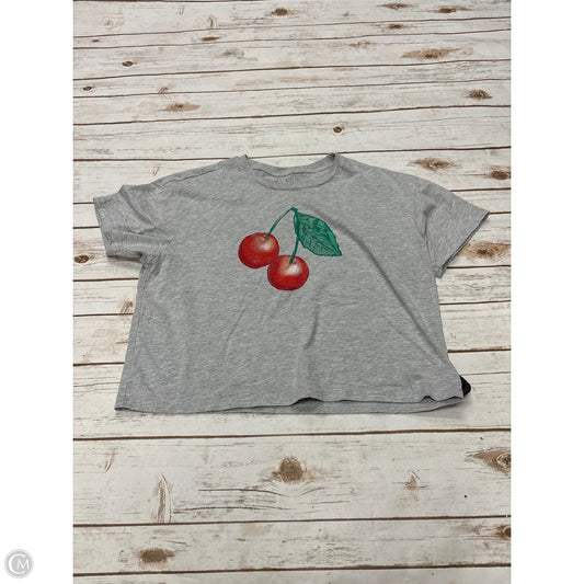 Top Short Sleeve By Cme In Grey, Size: L