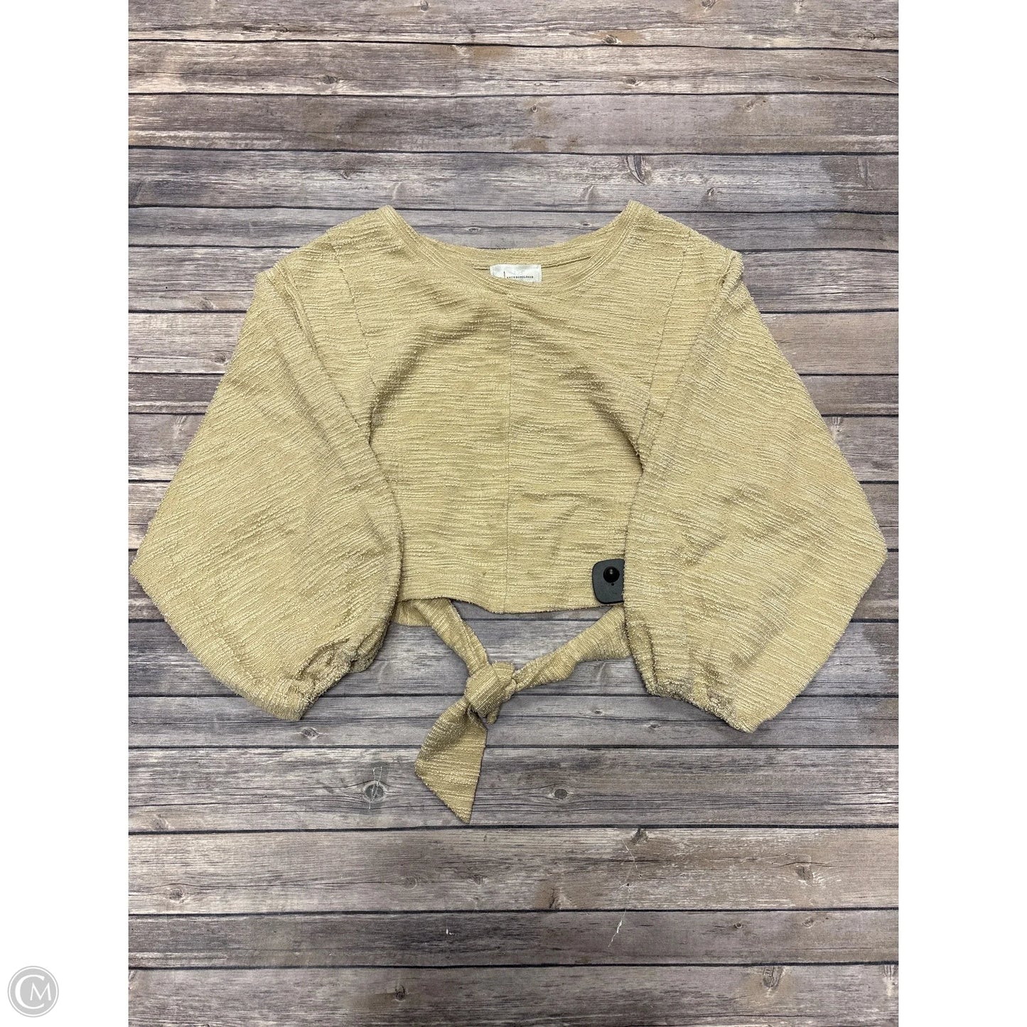 Top Long Sleeve By Anthropologie In Tan, Size: M