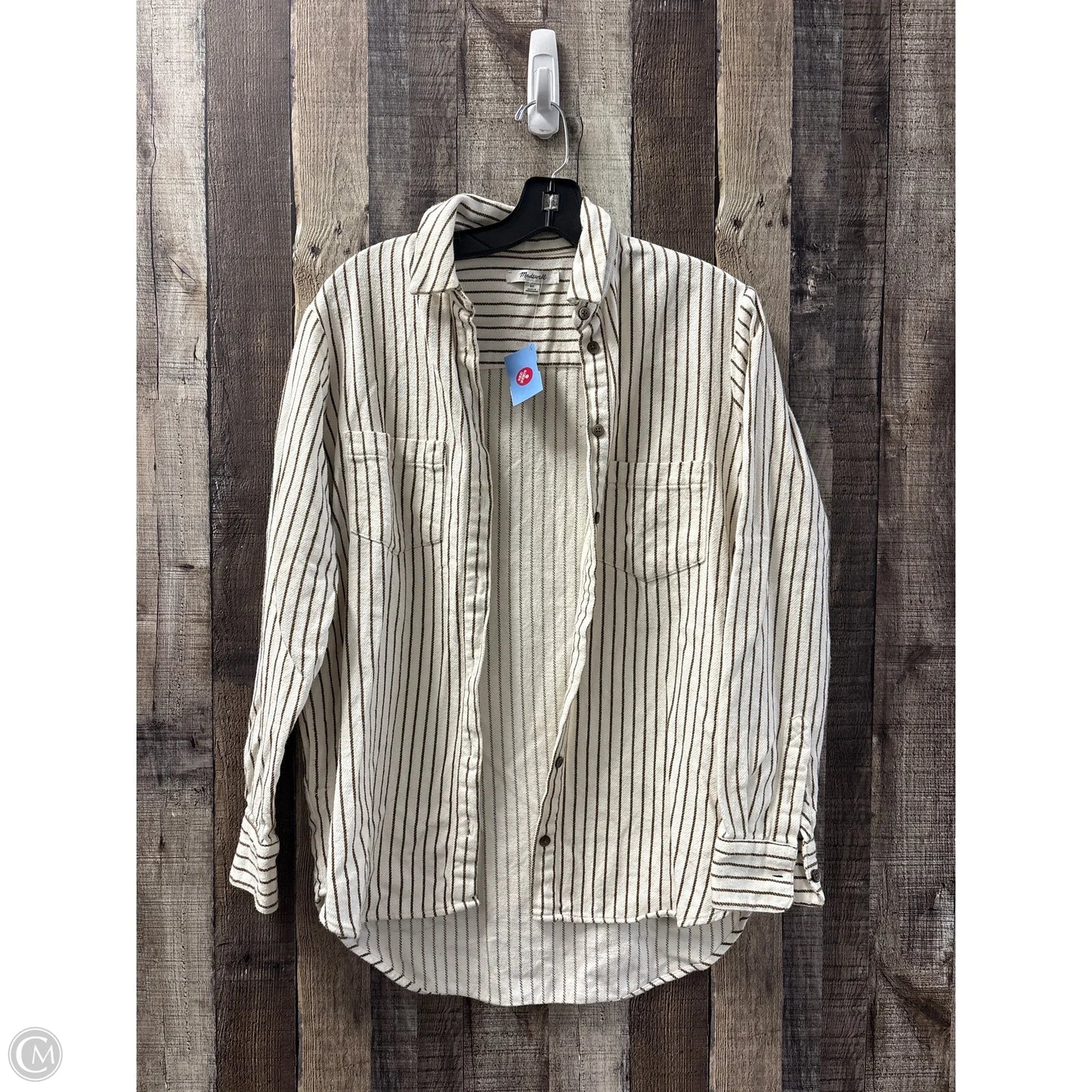 Jacket Shirt By Madewell In Striped Pattern, Size: Xs