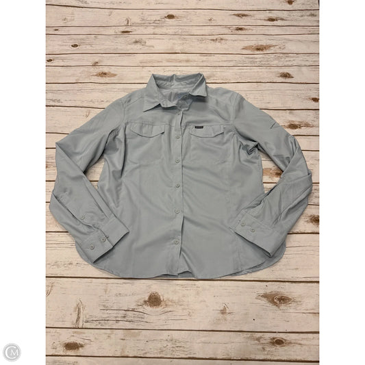 Athletic Top Long Sleeve Collar By Columbia In Blue, Size: L