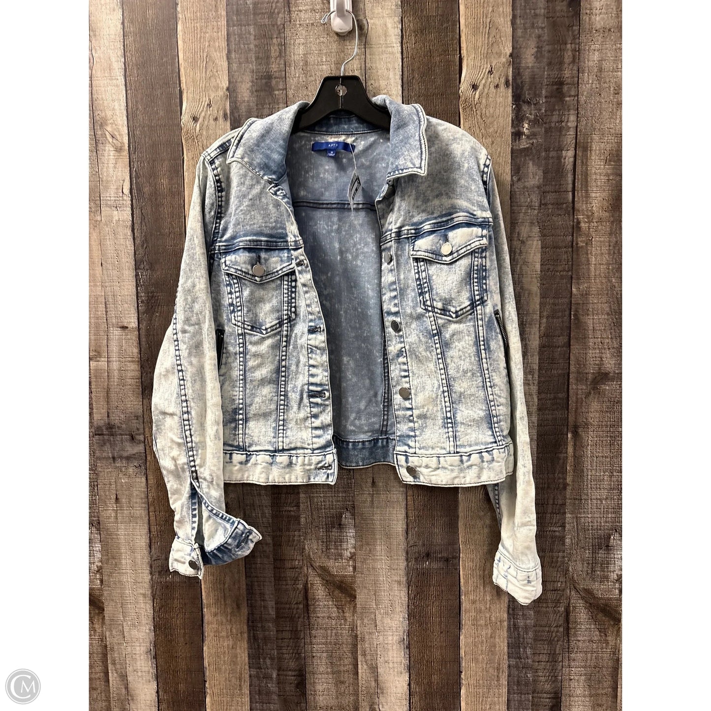 Jacket Denim By Apt 9 In Blue Denim, Size: M