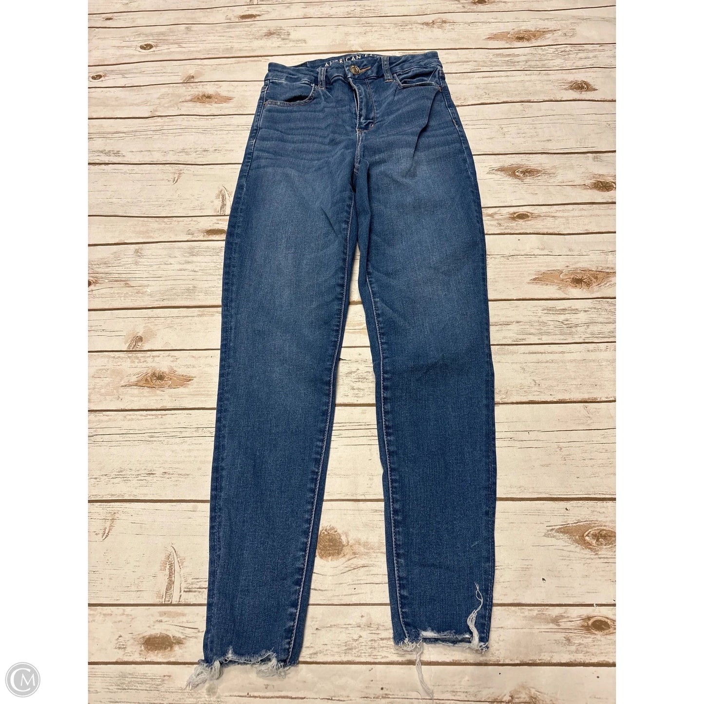 Jeans Skinny By American Eagle In Blue Denim, Size: 2