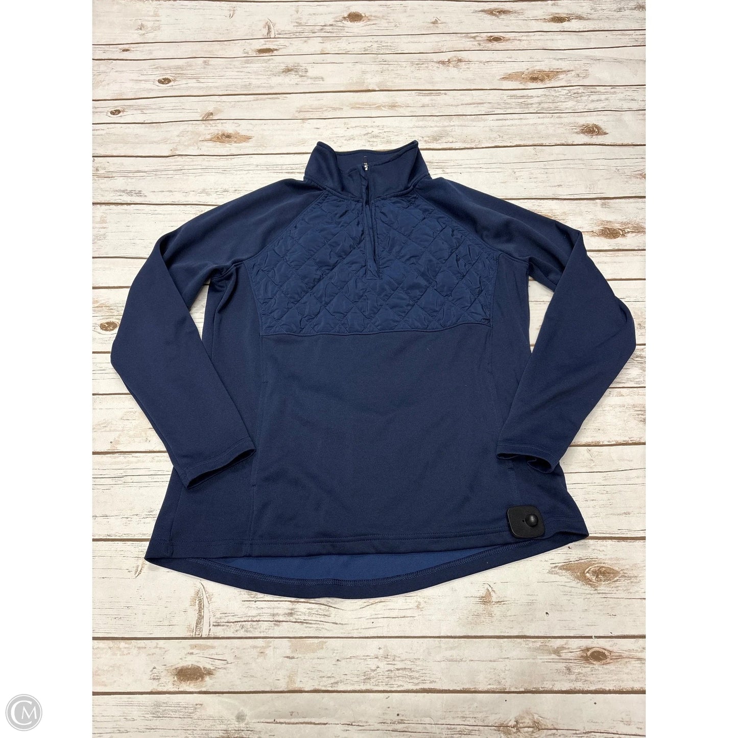 Athletic Top Long Sleeve Collar By Avia In Navy, Size: L
