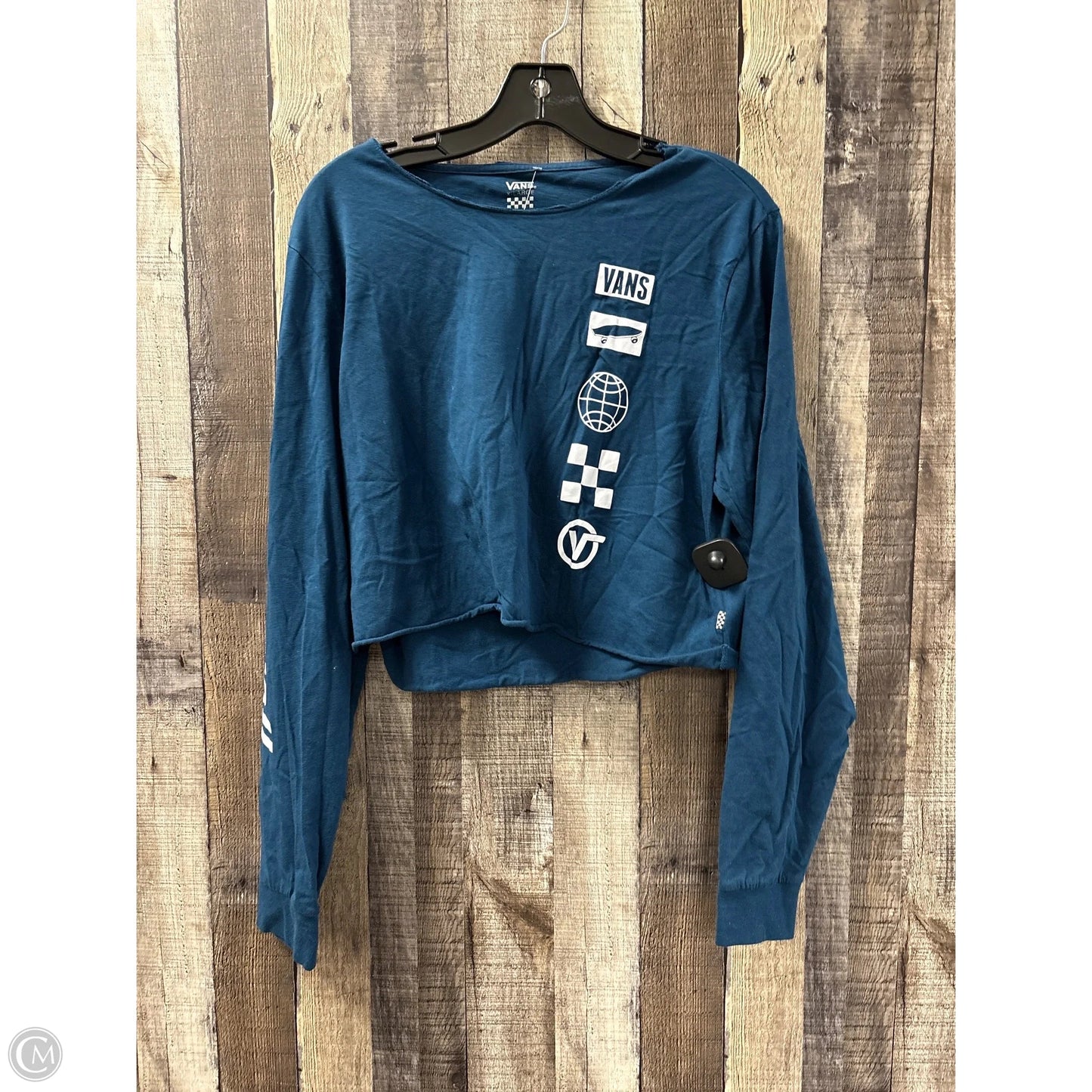Top Long Sleeve By Vans In Blue, Size: Xl