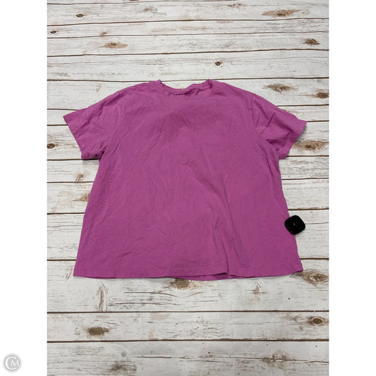 Top Short Sleeve By American Eagle In Pink, Size: L
