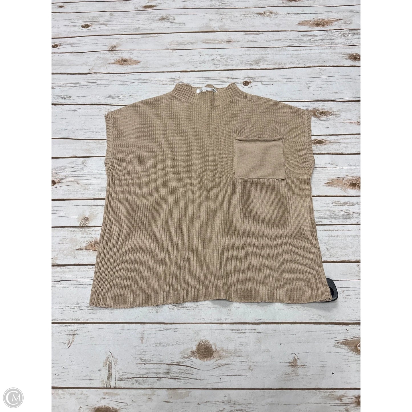 Sweater Short Sleeve By Cme In Tan, Size: S