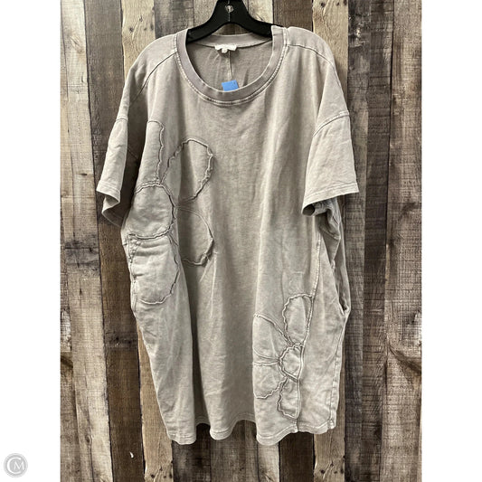 Tunic Short Sleeve By Easel In Taupe, Size: 2x