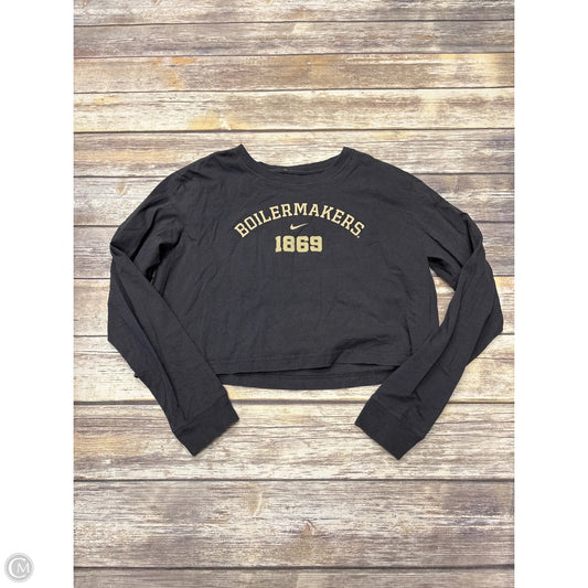 Athletic Top Long Sleeve Crewneck By Nike In Grey, Size: S