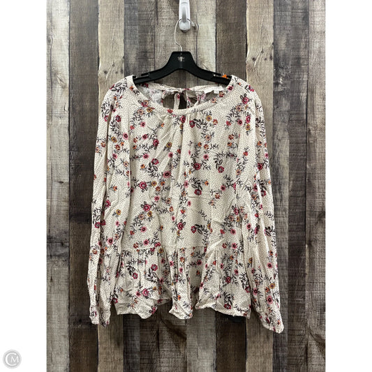Top Long Sleeve By Loft In Floral Print, Size: L