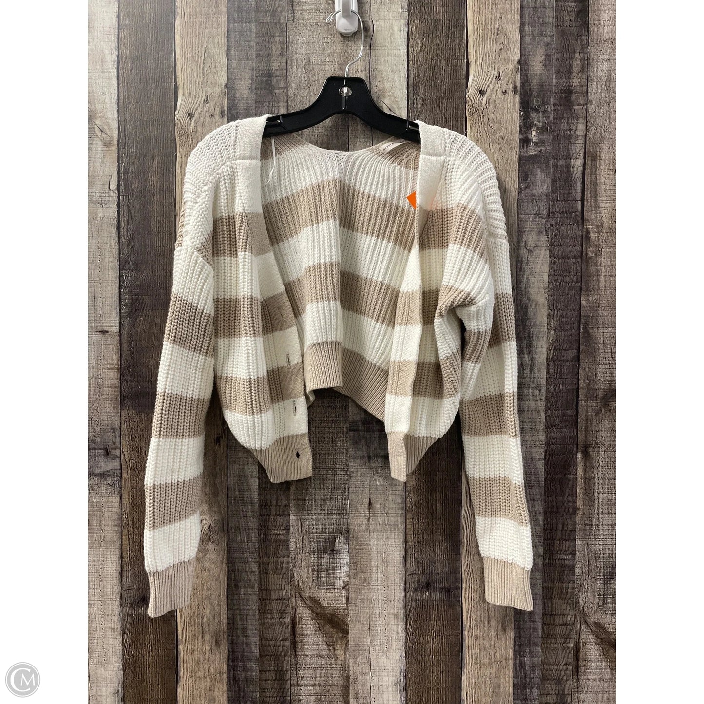 Sweater Cardigan By Moon And Madison In Beige, Size: M