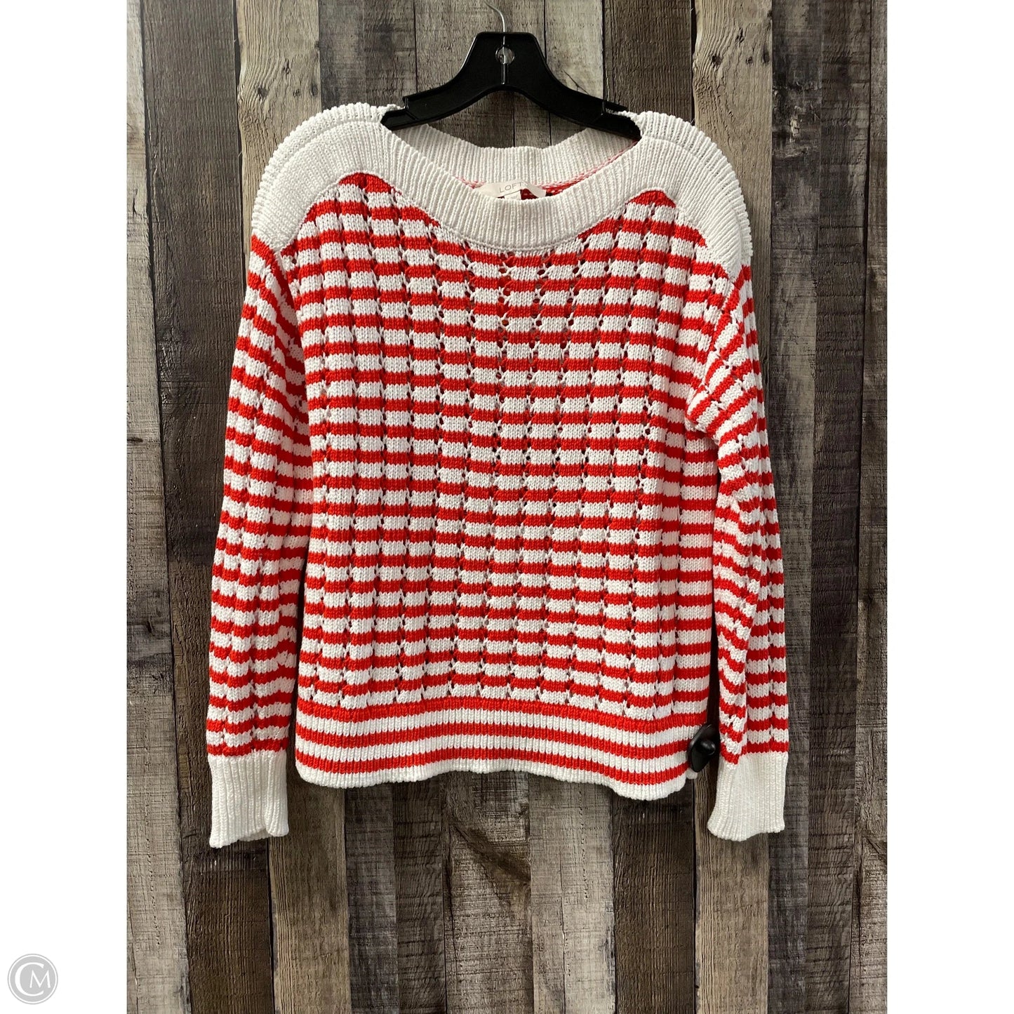Sweater By Loft In Red & White, Size: S