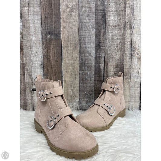 Boots Ankle Heels By Madden Nyc In Beige, Size: 6
