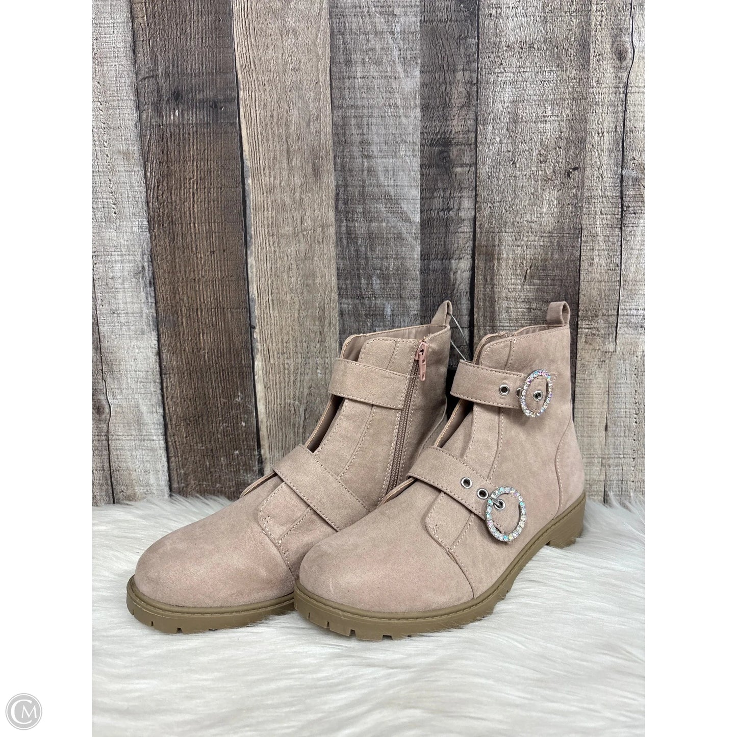 Boots Ankle Heels By Madden Nyc In Beige, Size: 6