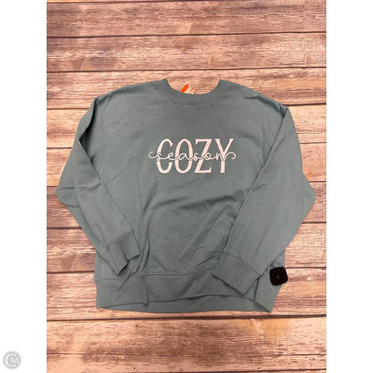 Sweatshirt Crewneck By Time And Tru In Green, Size: L