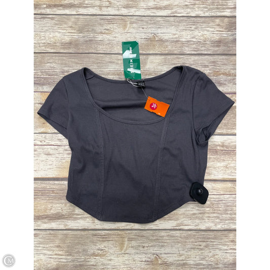 Top Short Sleeve By Shein In Grey, Size: M