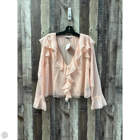 Top Long Sleeve By American Eagle In Peach, Size: M