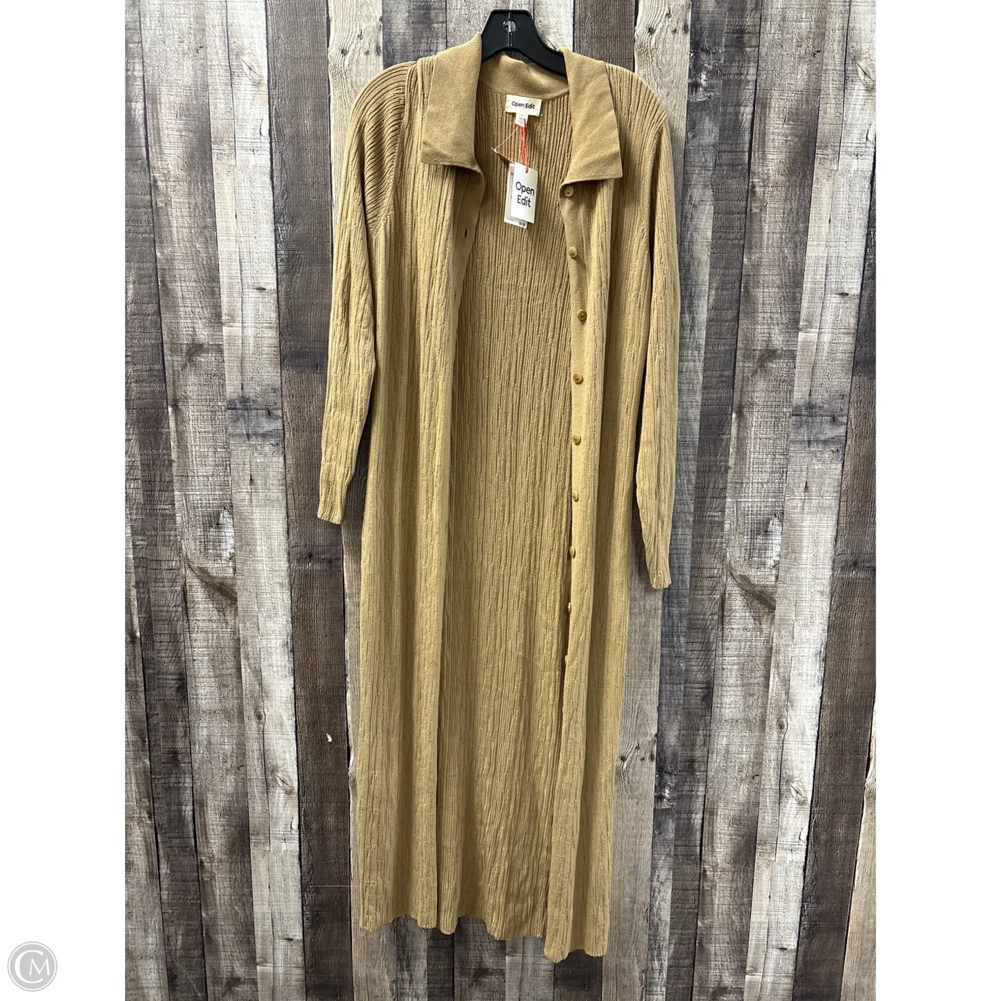 Cardigan By Open Edit In Tan, Size: Xl