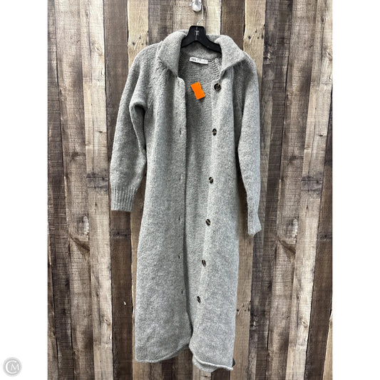 Sweater Cardigan By Zara In Grey, Size: M