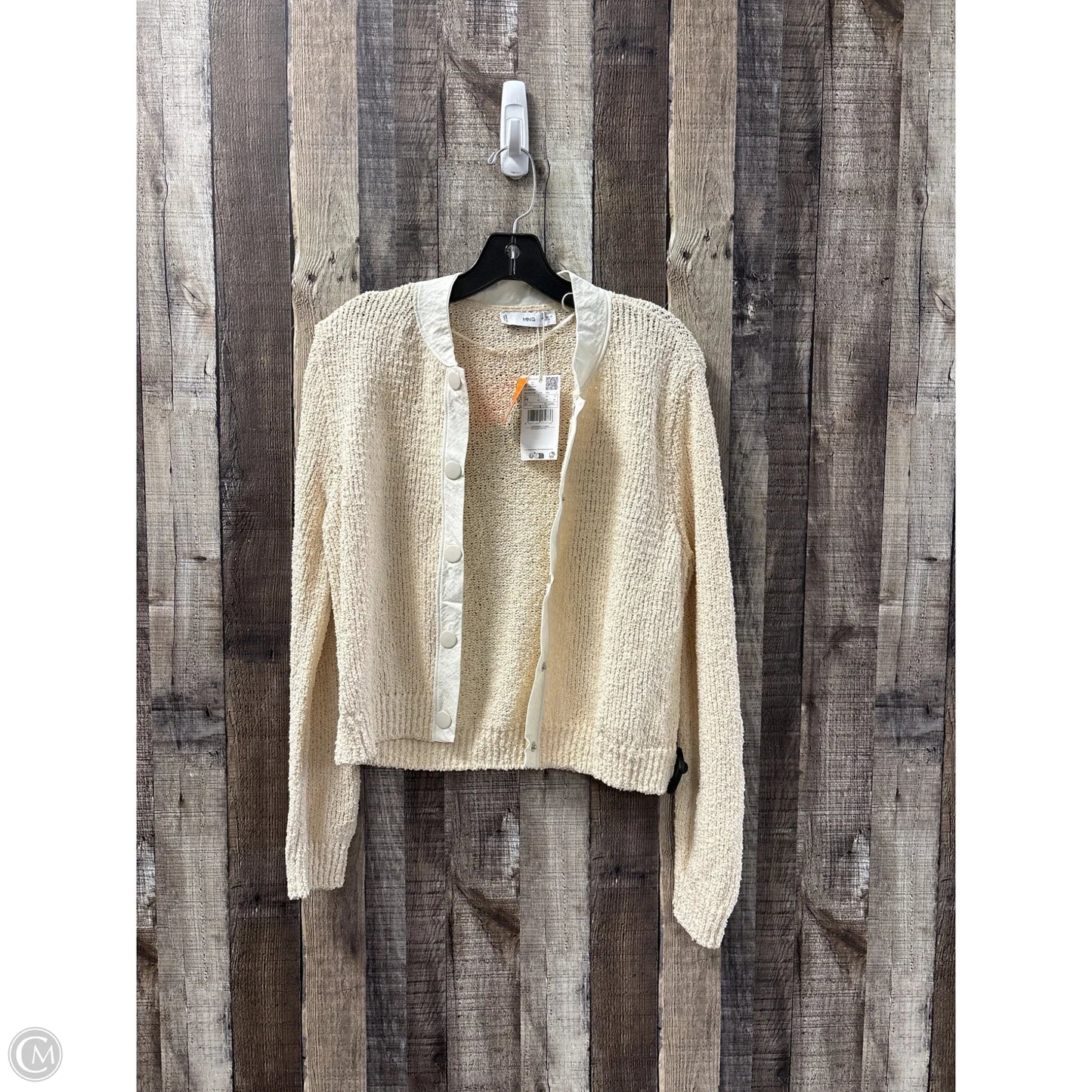 Sweater Cardigan By Mng In Ivory, Size: M