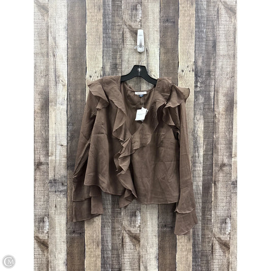 Top Long Sleeve By American Eagle In Brown, Size: M