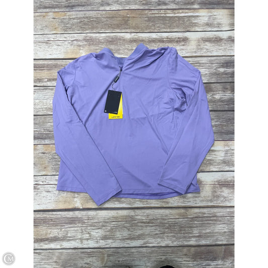 Athletic Top Long Sleeve Collar By Under Armour In Purple, Size: M