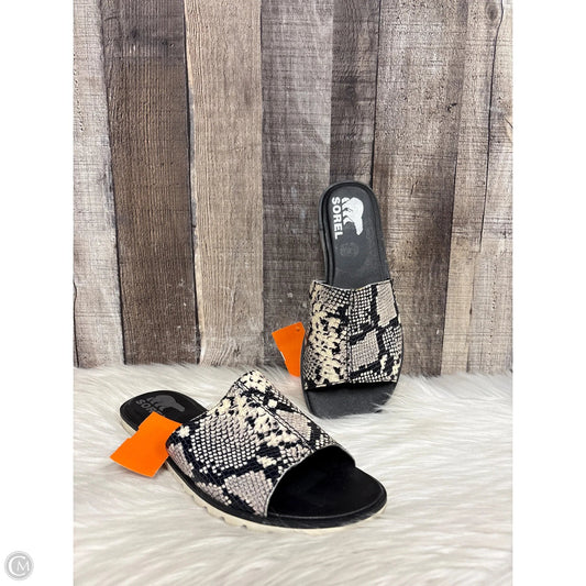Sandals Flats By Sorel In Snakeskin Print, Size: 7