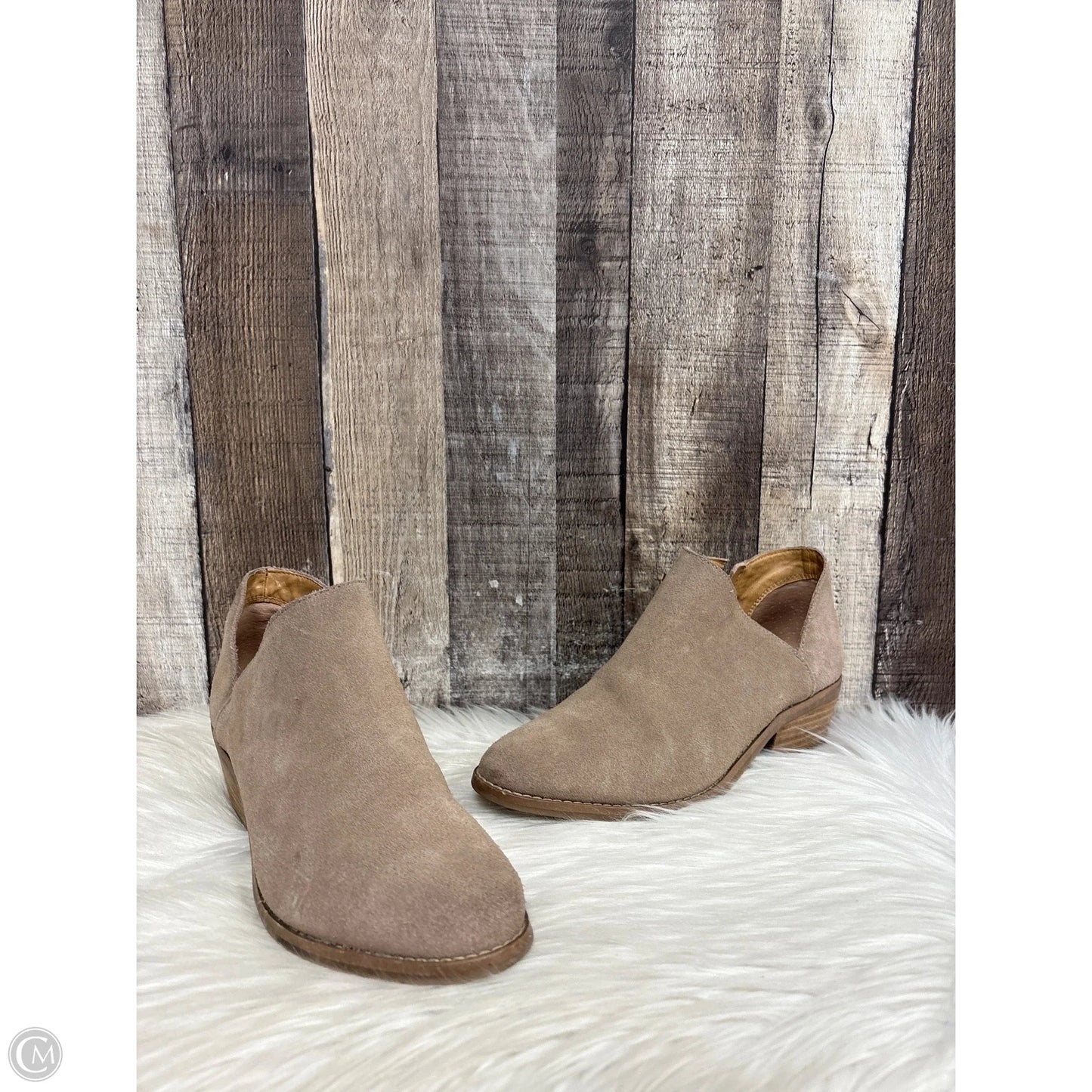 Boots Ankle Heels By Lucky Brand In Taupe, Size: 7.5