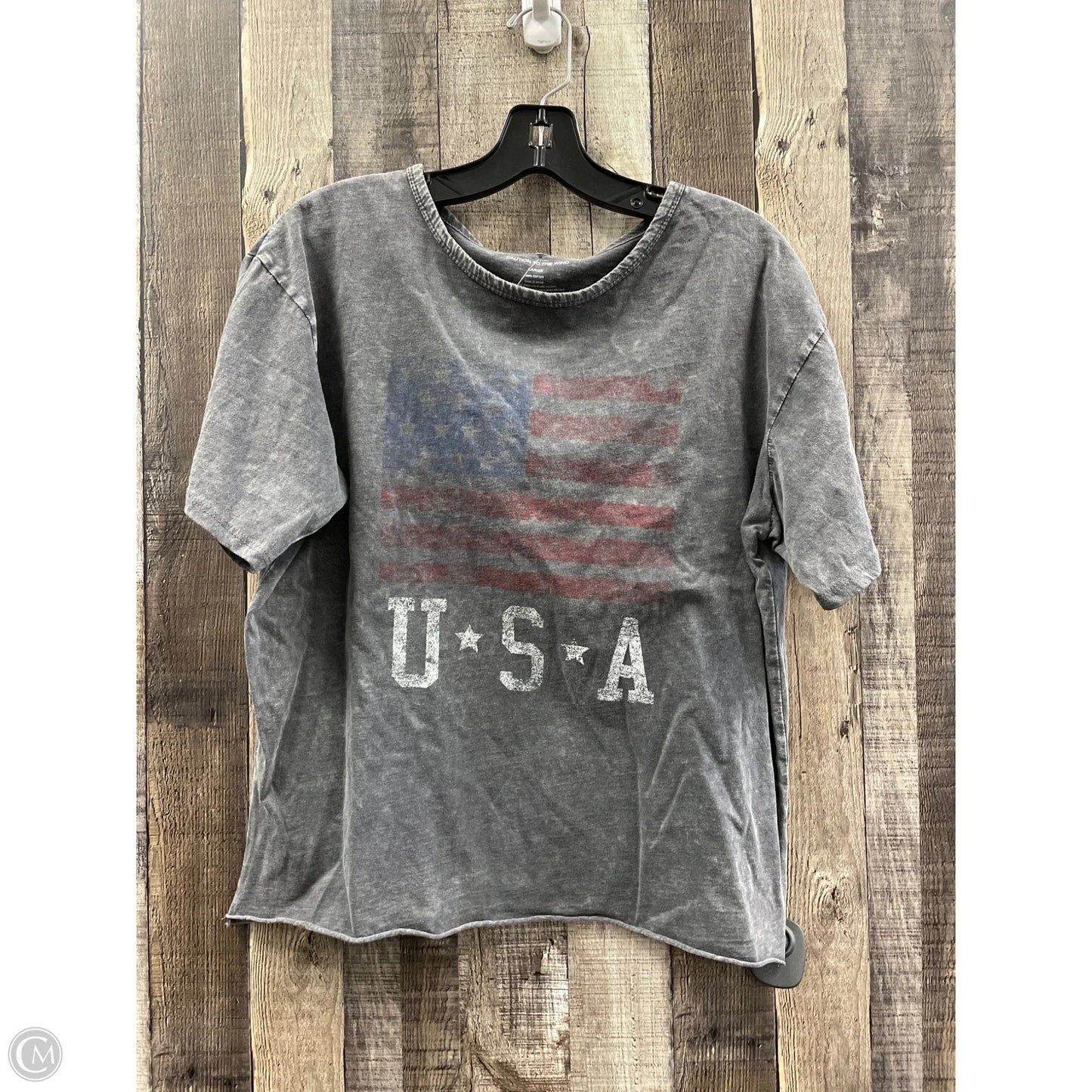 Top Short Sleeve By Caution To The Wind In Grey, Size: L