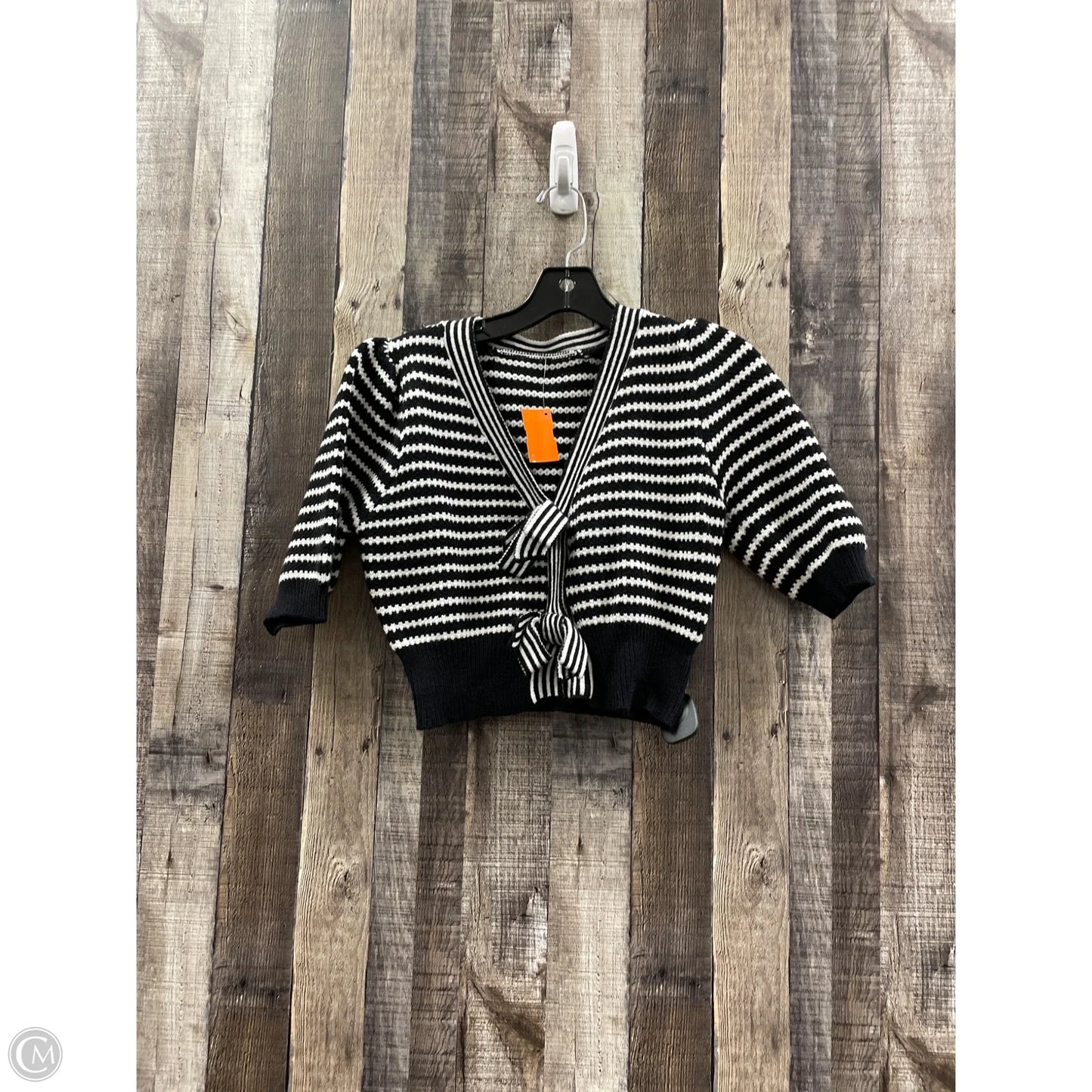 Cardigan By Clothes Mentor In Black & White, Size: S