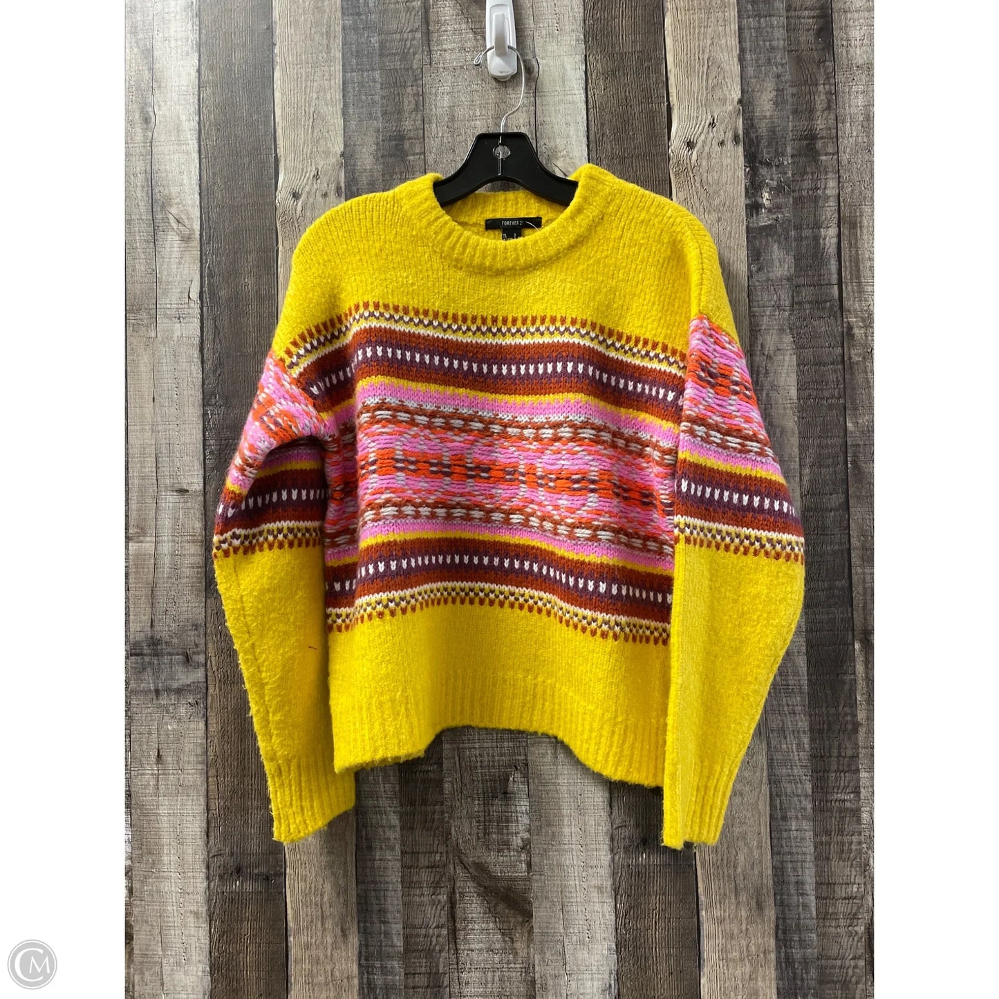 Sweater By Forever 21 In Yellow, Size: S