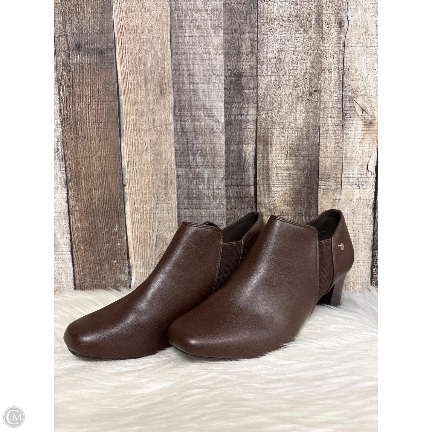 Boots Ankle Heels By East 5th In Brown, Size: 11