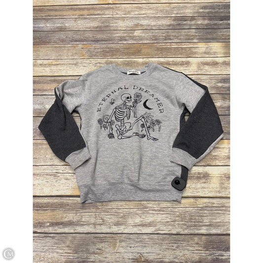 Sweatshirt Crewneck By Wound Up In Grey, Size: Xs