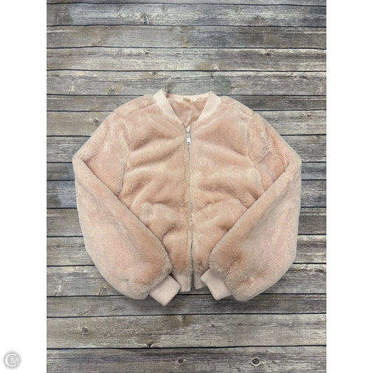 Jacket Faux Fur & Sherpa By Iris In Pink, Size: M