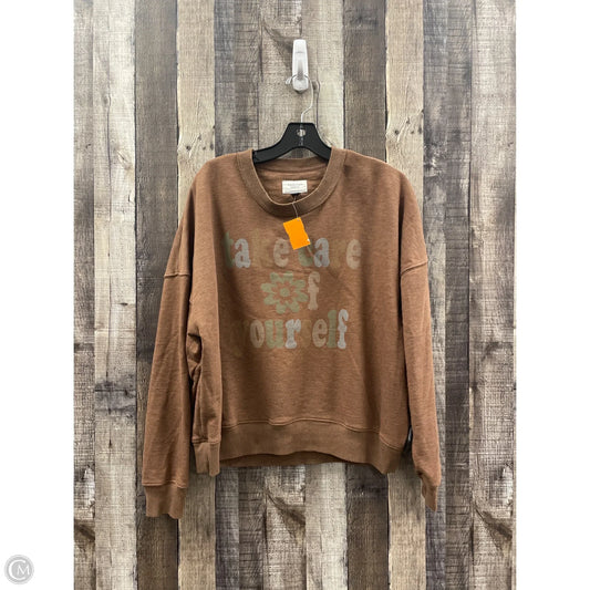 Sweatshirt Crewneck By American Eagle In Brown, Size: L