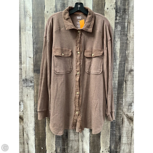 Top Long Sleeve By So In Brown, Size: Xxl