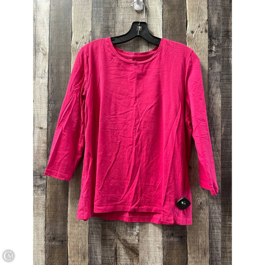 Top 3/4 Sleeve By Chicos In Pink, Size: L