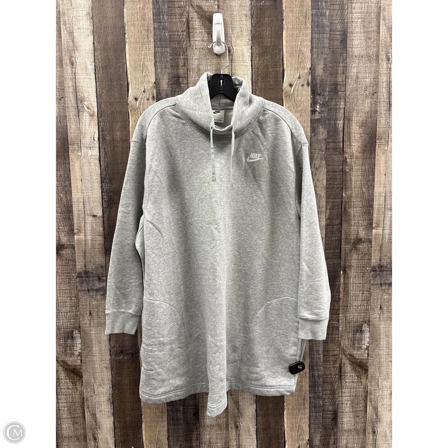 Athletic Sweatshirt Collar By Nike In Grey, Size: 1x