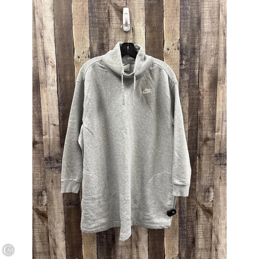 Athletic Sweatshirt Collar By Nike In Grey, Size: 1x