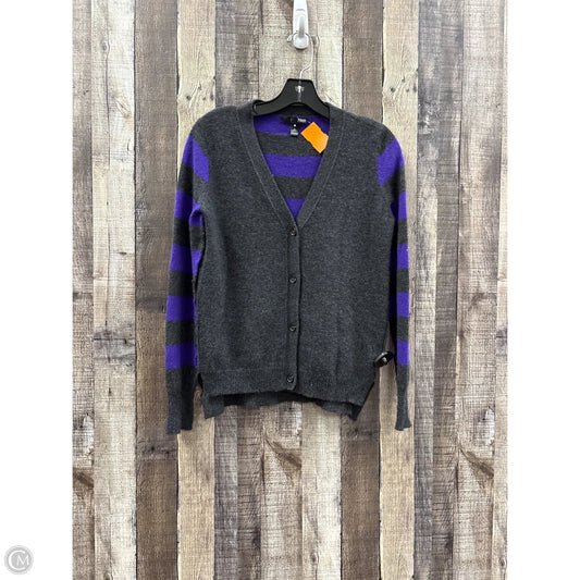Sweater Cardigan By Aqua In Grey & Purple, Size: Xs