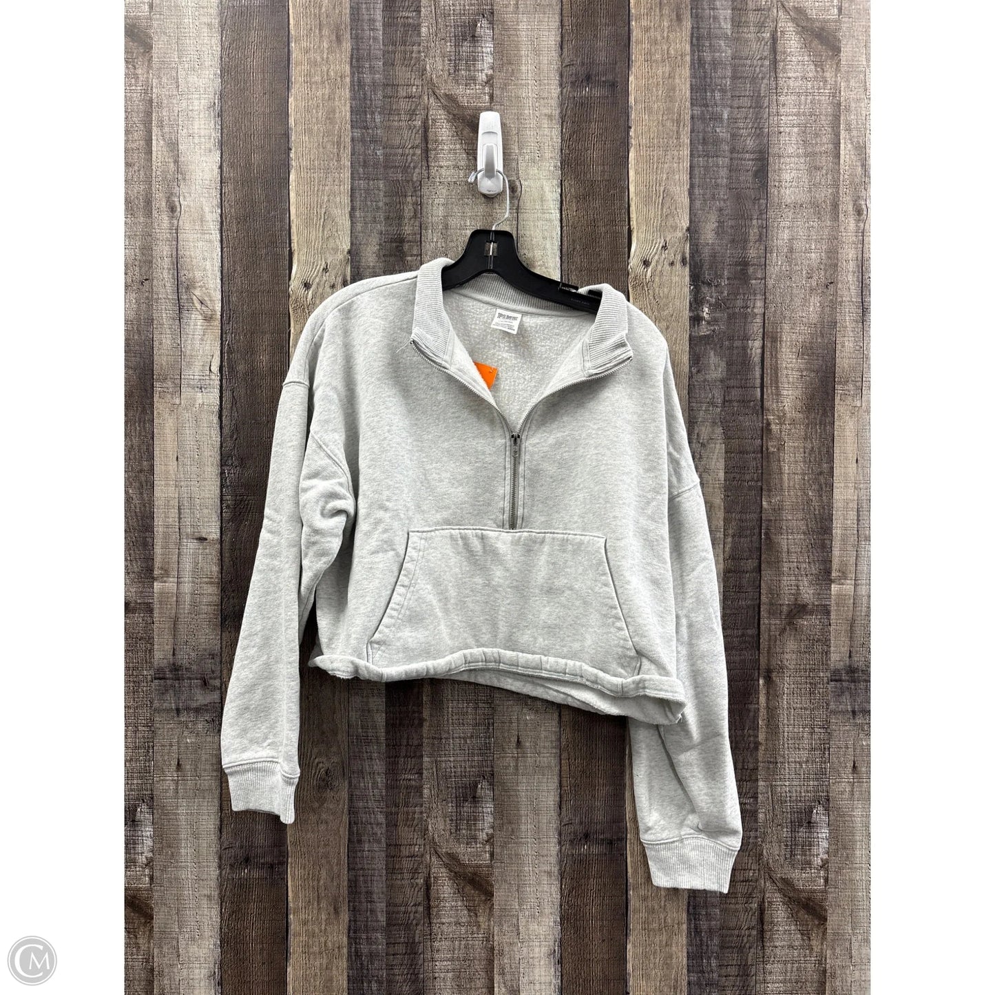 Sweatshirt Crewneck By Pink In Grey, Size: L