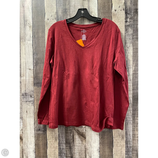 Top Long Sleeve Basic By St Johns Bay In Red, Size: Xl
