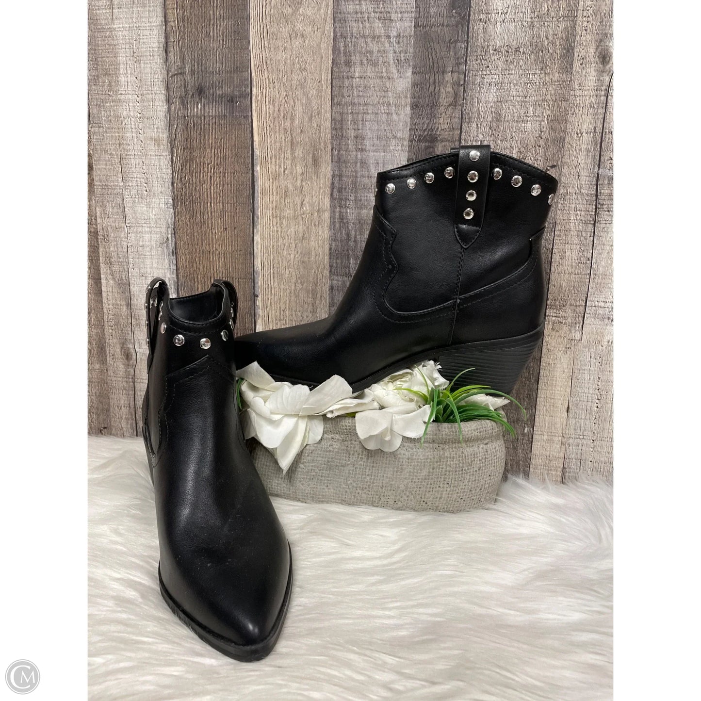 Boots Ankle Heels By Call It Spring In Black, Size: 9