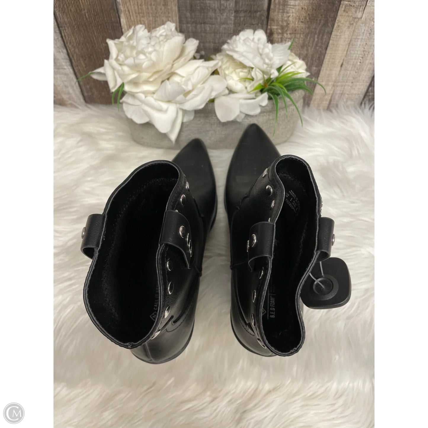 Boots Ankle Heels By Call It Spring In Black, Size: 9