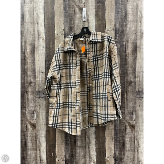 Jacket Shirt By Bibi In Plaid Pattern, Size: L