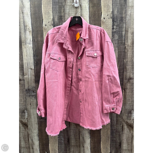 Jacket Shirt By Cmf In Pink Denim, Size: 2x