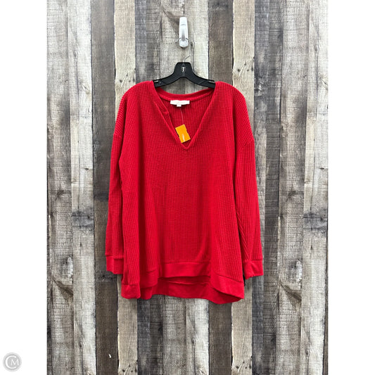 Top Long Sleeve By Loft In Red, Size: Xl