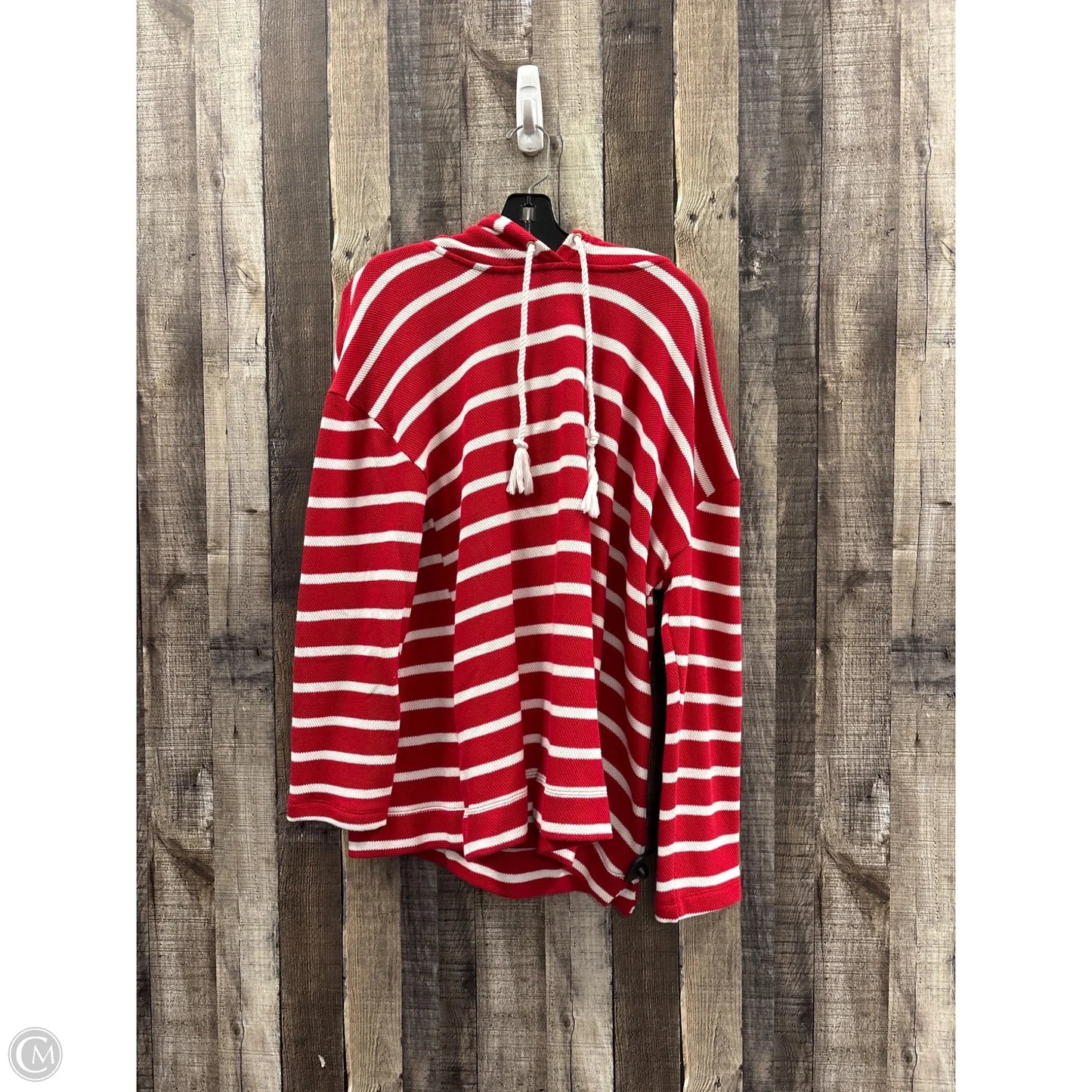Top Long Sleeve By Talbots In Red & White, Size: Xl